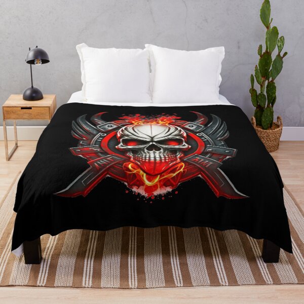 Item preview, Human Skull with flames, cyborg style designed and sold by jwebmarket.
