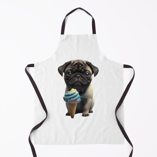 Item preview, Cute, Adorable Pug Puppy With Ice Cream designed and sold by DirtyDogArts.