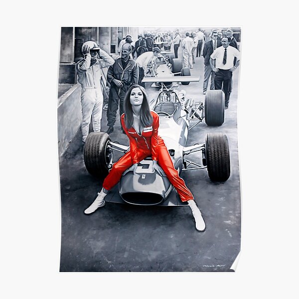 Ferrari 312F1 & Lady in Red Poster