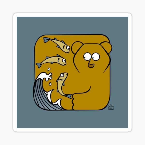 L'ours pêcheur Sticker