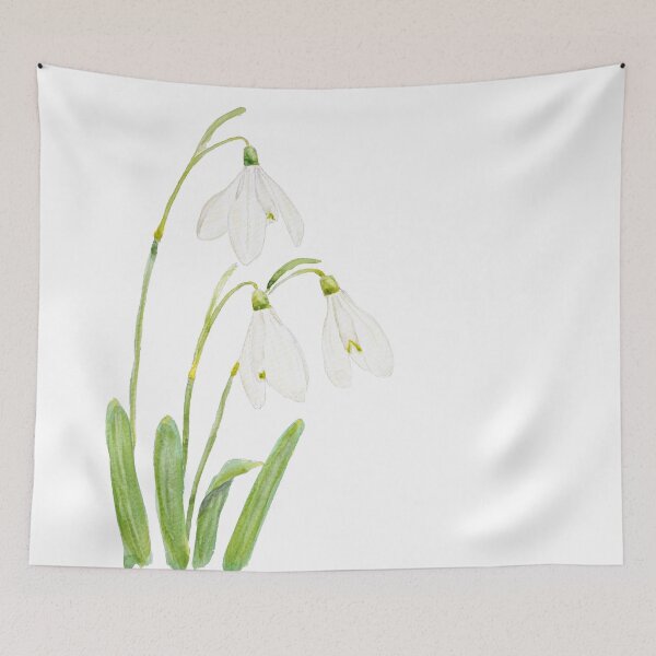 Item preview, 3 snowdrop flowers watercolor hand painted  designed and sold by SelenePaintings .