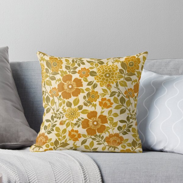 Item preview, 70s retro vintage warm color flower pattern, boho, hippie, orange and yellow designed and sold by chrissyink.