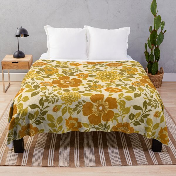 Item preview, 70s retro vintage warm color flower pattern, boho, hippie, orange and yellow designed and sold by chrissyink.