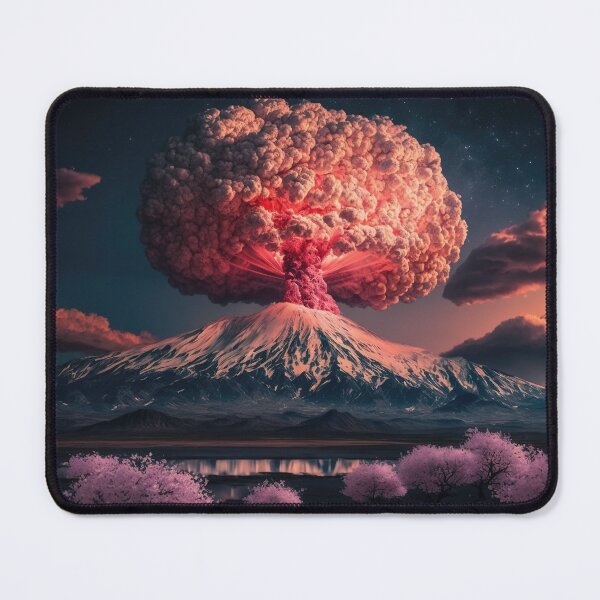Item preview, Landscape of the atomic bomb detonated in Fuji moutain view, imagined art, fantasy art, wall art 11 designed and sold by jetaiart.