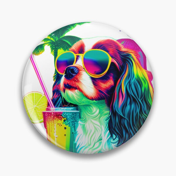 Artikelvorschau, Lustiger Cavalier King Charles Spaniel Design Aufkleber Hund Tropischer Sommer Vacay Mode Urlaub entworfen und verkauft von reddrive88.