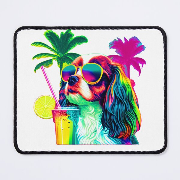 Artikelvorschau, Lustiger Cavalier King Charles Spaniel Design Aufkleber Hund Tropischer Sommer Vacay Mode Urlaub entworfen und verkauft von reddrive88.