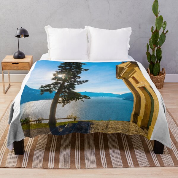 Item preview, Church with Cypress Tree and Lake Lugano with Mountain and Blue Sky designed and sold by Mats Silvan.