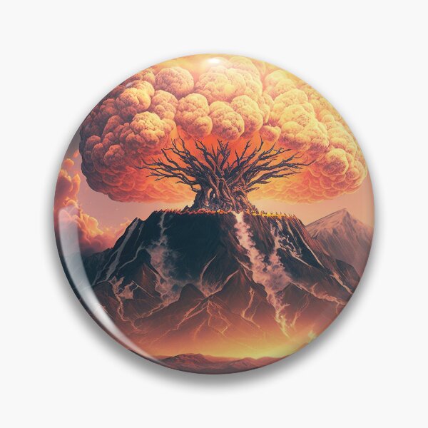 Item preview,  Landscape of the atomic bomb detonated in Fuji moutain view, imagined art, fantasy art, wall art 12 designed and sold by jetaiart.