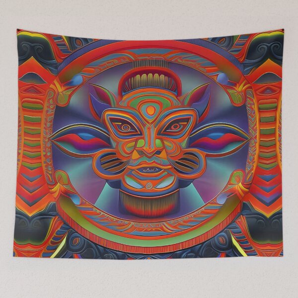 Item preview, New World Gods (33) - Mesoamerican Inspired Psychedelic Art designed and sold by TheThirdEye.