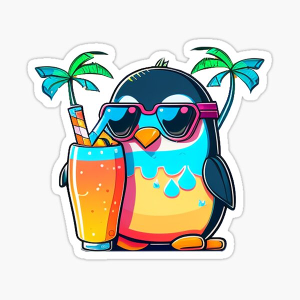 Item preview, Funny Penguina Design Sea Animal Sticker Tropical Summer Vacay Mode Vacation designed and sold by reddrive88.