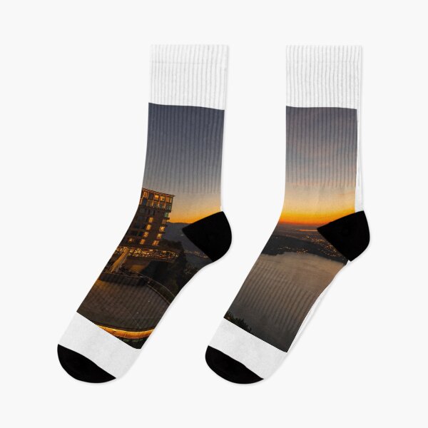 Item preview, Hotel Five Stars Bürgenstock over Lake Lucerne and Mountain in Dusk designed and sold by Mats Silvan.