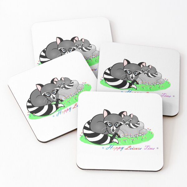 Item preview, Happy Leisure time - Cute raccoons  designed and sold by Shirley cute art .