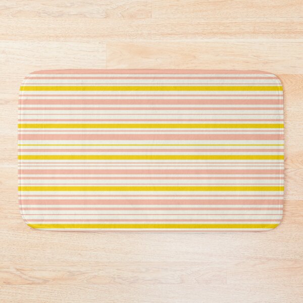 Item preview, Yellow Peach Pink White Stripes Bright Cheerful  designed and sold by KavimaCreatives.