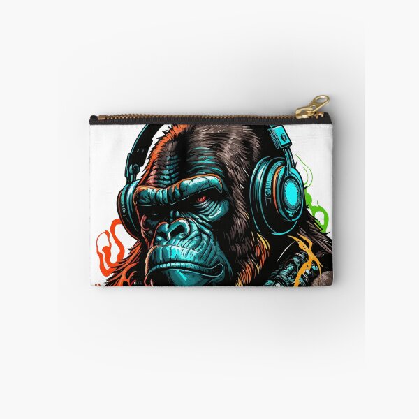 Item preview, Colorful Gorilla with Headphones Vector Illustration designed and sold by EvanJohnCrafts.
