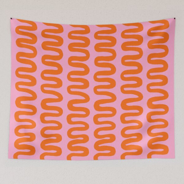 Item preview, Linear Squiggle Pattern, Pink and Orange  designed and sold by OneThreeSix.