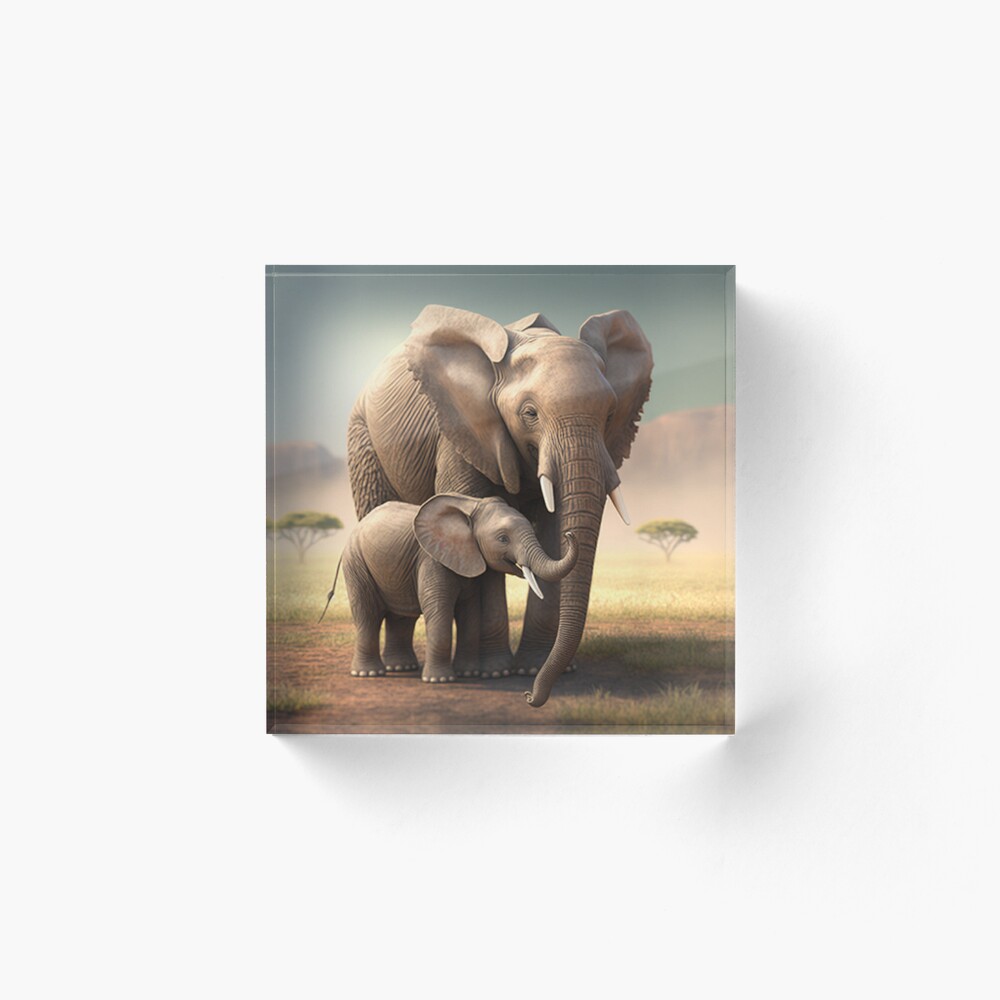 Elephant Baby and Mother_ - High quality Poster - Photowall