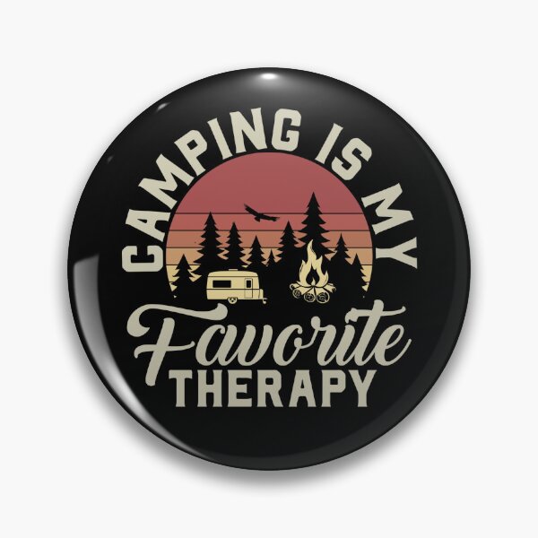 Item preview, CAMPING IS MY FAVORITE THERAPY - funny retro camping designed and sold by KatisDesign.