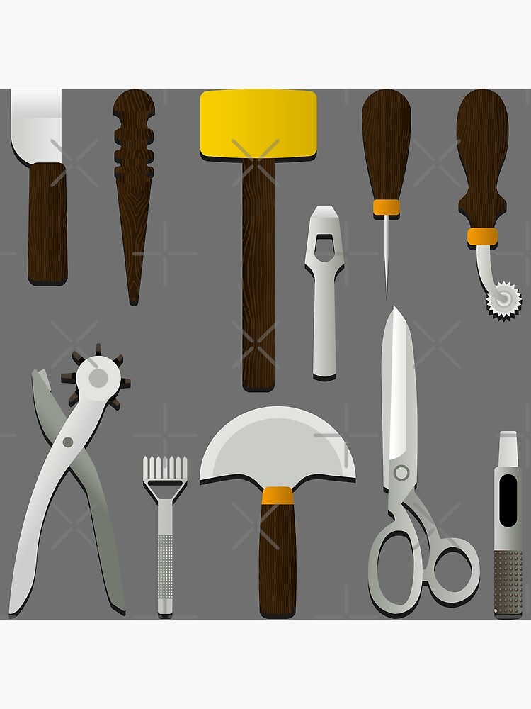 Leatherworking Tools for Leather Craft Sticker for Sale by somecallmebeth