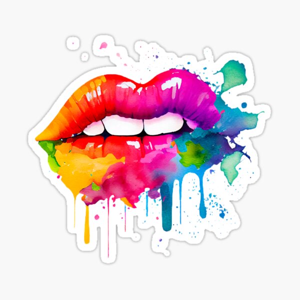 Lips of Urban Art: Graffiti Style Red Lipstick Drip Poster for