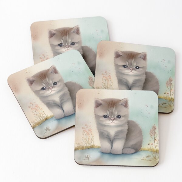 Item preview, Cute British Shorthair Cat Kitten Art 2 designed and sold by cutiepeupies.