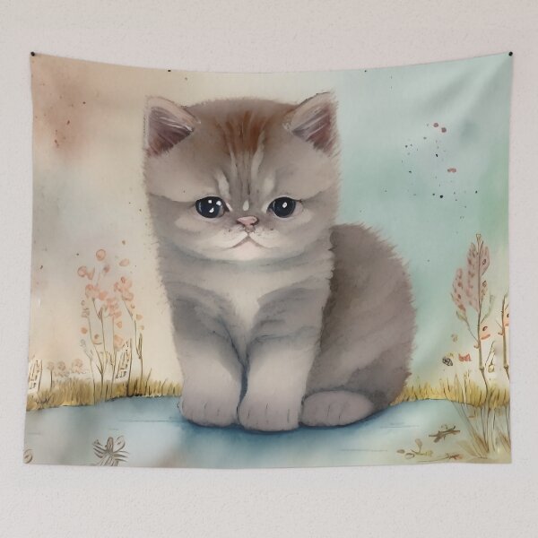 Item preview, Cute British Shorthair Cat Kitten Art 2 designed and sold by cutiepeaupies.