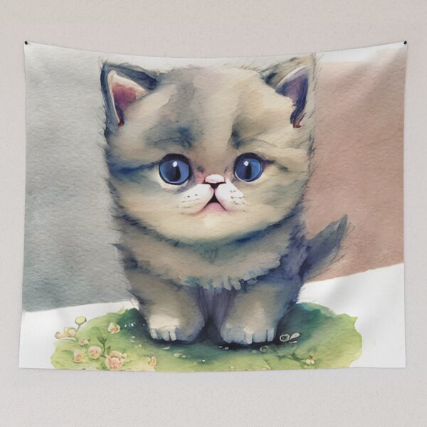 Item preview, Cute British Shorthair Cat Kitten Art 3 designed and sold by cutiepeaupies.
