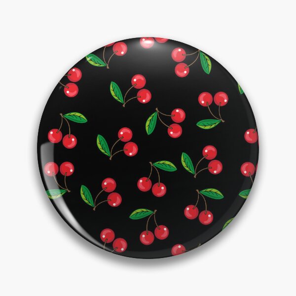 Item preview, Red Cherries on Black Rockabilly Pattern designed and sold by HotHibiscus.