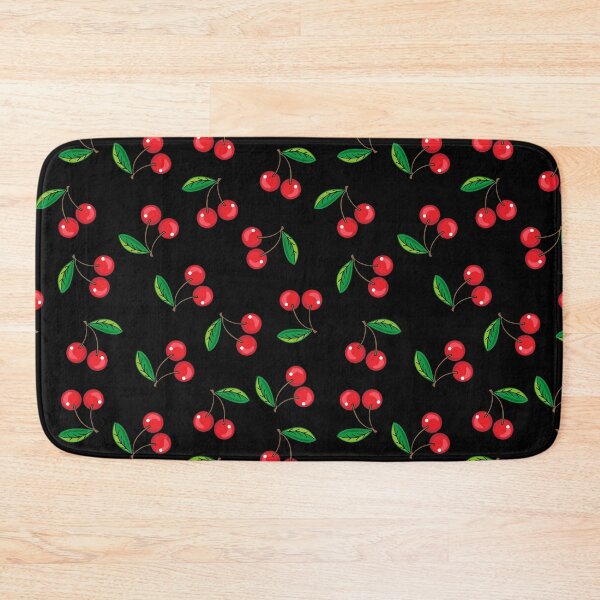 Item preview, Red Cherries on Black Rockabilly Pattern designed and sold by HotHibiscus.