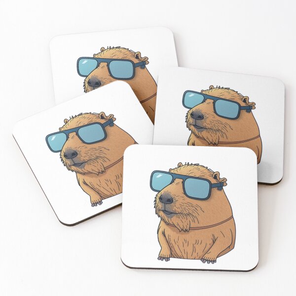 Item preview, Cool capybara with sunglasses, sticker art designed and sold by NxtGenArt.