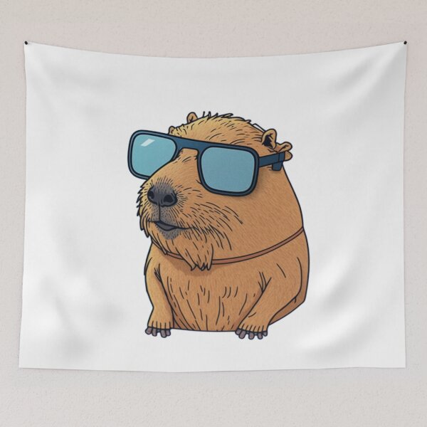 Item preview, Cool capybara with sunglasses, sticker art designed and sold by NxtGenArt.