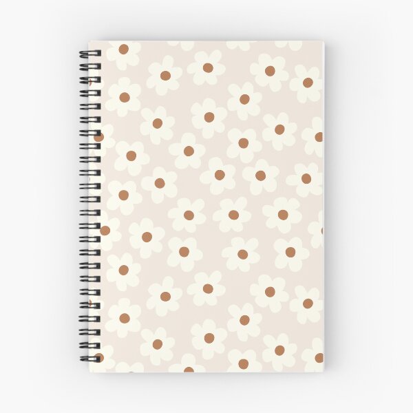 Item preview, groovy retro y2k 2000s big flower power 1960s 60s 70s danish aesthetics coconut girl ditsy daisies neutral beige terracotta designed and sold by blomastudios.