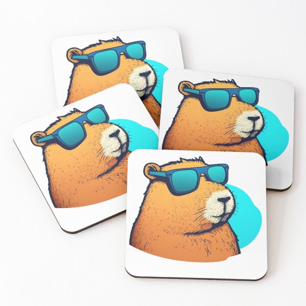Item preview, Chill capybara with sunglasses, sticker art designed and sold by NxtGenArt.