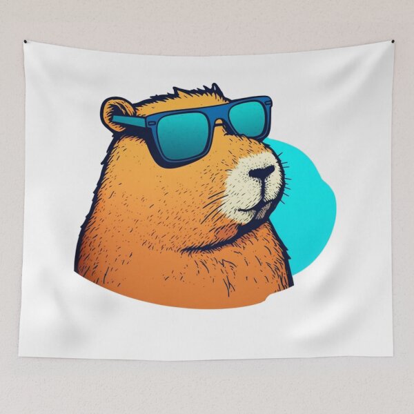 Item preview, Chill capybara with sunglasses, sticker art designed and sold by NxtGenArt.