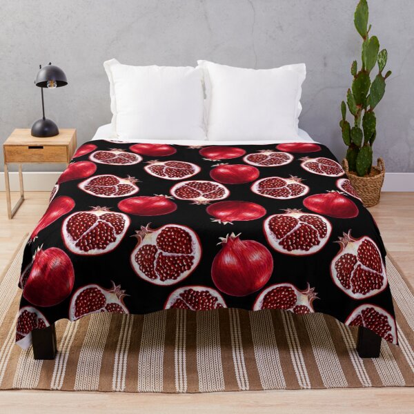 Item preview, Small pomegranates on black - seamless pattern designed and sold by Smetankinaart.