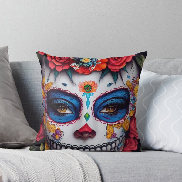 Item preview, Colorful Day of the Dead Mask Oil Painting - Add Vibrancy and Tradition to Your Home designed and sold by ABArtByAlexST.