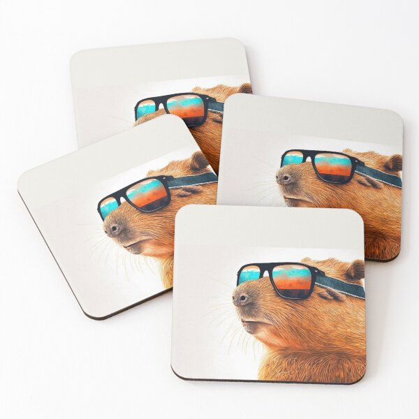 Item preview, Rad capybara with sunglasses designed and sold by NxtGenArt.