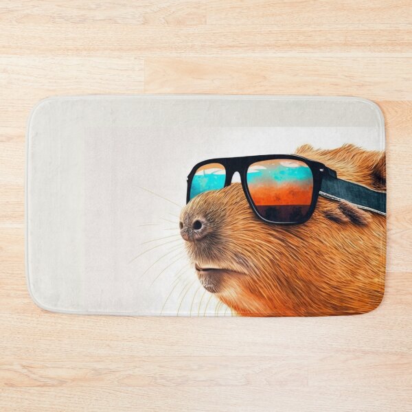 Item preview, Rad capybara with sunglasses designed and sold by NxtGenArt.