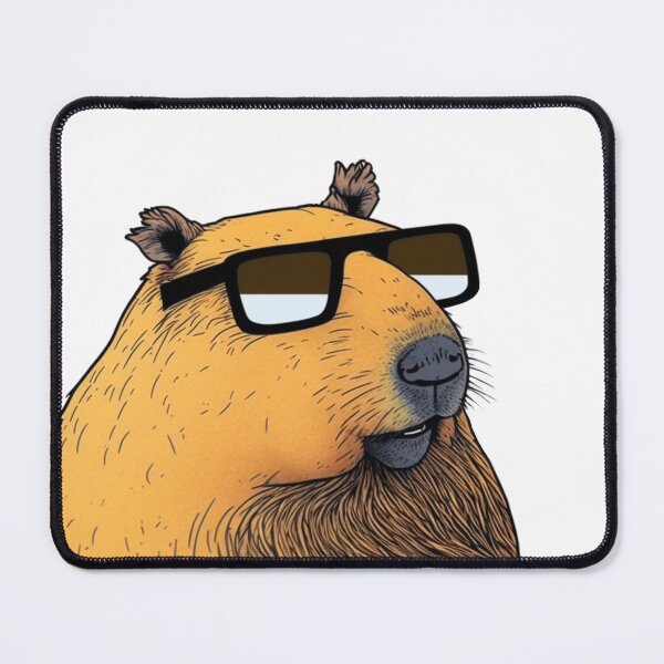 Item preview, Capybara boss with sunglasses, sticker art designed and sold by NxtGenArt.