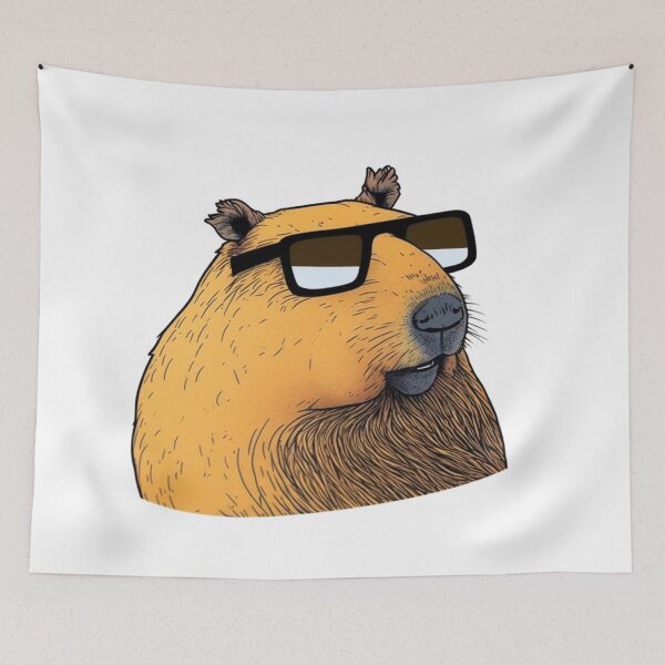 Item preview, Capybara boss with sunglasses, sticker art designed and sold by NxtGenArt.