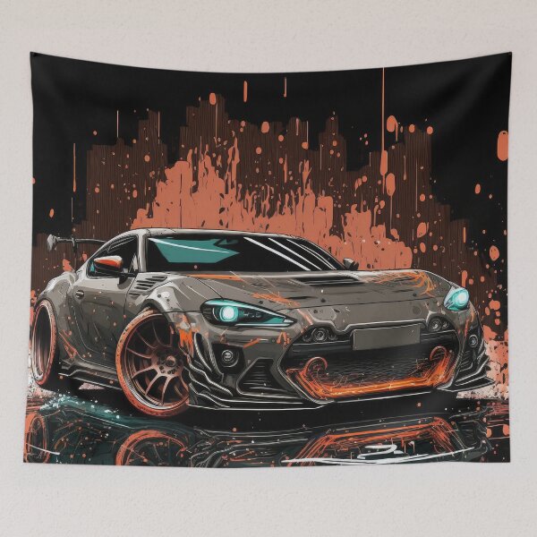 Item preview, Modified Japanese Sports Car Bold Cool Drifter Car Art designed and sold by ultra-cool.