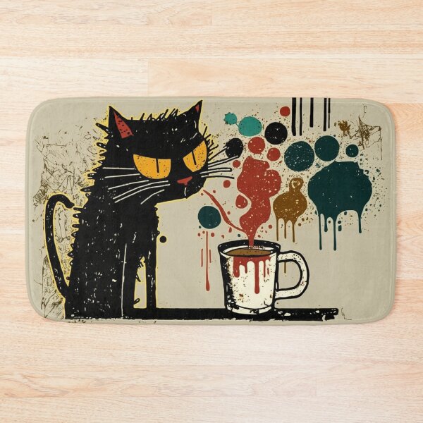 Item preview, Cat watches over his morning coffee designed and sold by NxtGenArt.