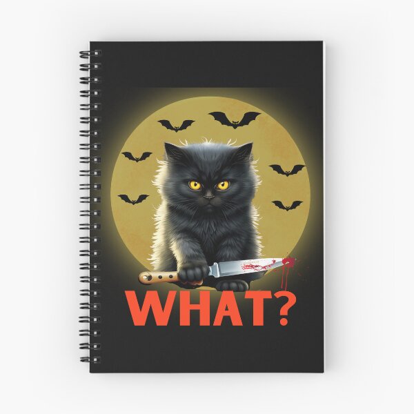 Item preview, Cat What? Funny Black Cat Murderous Cat With Knife designed and sold by KawaiiMotto.