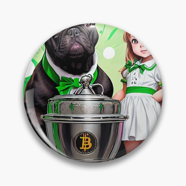 Item preview, Luck of the Irish - Frenchie and Girl Celebrating St. Patrick's Day with a Giant Gold Trophy designed and sold by Pawsitive Palette.