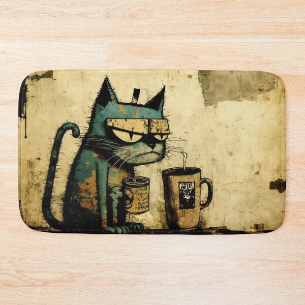 Item preview, Cat with morning coffee designed and sold by NxtGenArt.