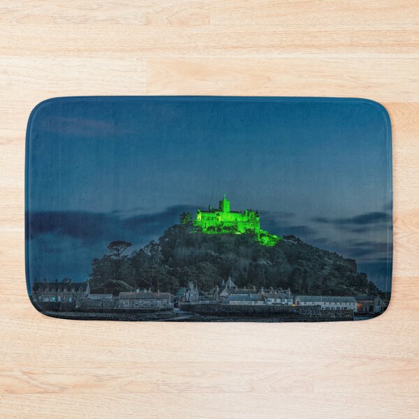 Item preview, St Michael’s Mount Cornwall  lit  green for St Patrick’s Day  designed and sold by kathleenjean.