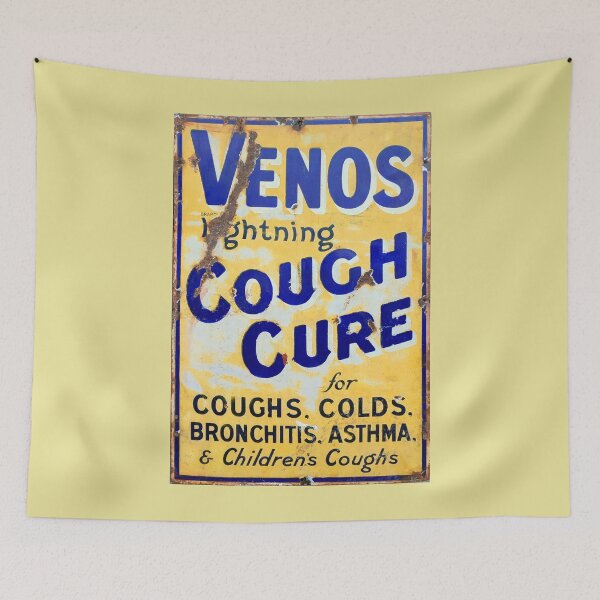 Item preview, Venos Cough Cure, vintage enamel sign designed and sold by JonDelorme.