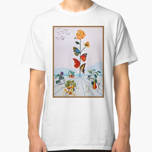 BUTTERFLY ROSE : Vintage Abstract Dali Painting Print Classic T-Shirt