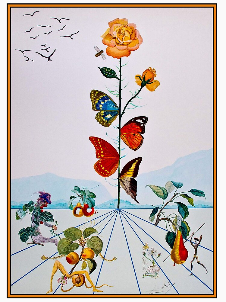 BUTTERFLY ROSE : Vintage Abstract Dali Painting Print by posterbobs