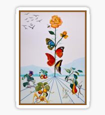BUTTERFLY ROSE : Vintage Abstract Dali Painting Print Sticker