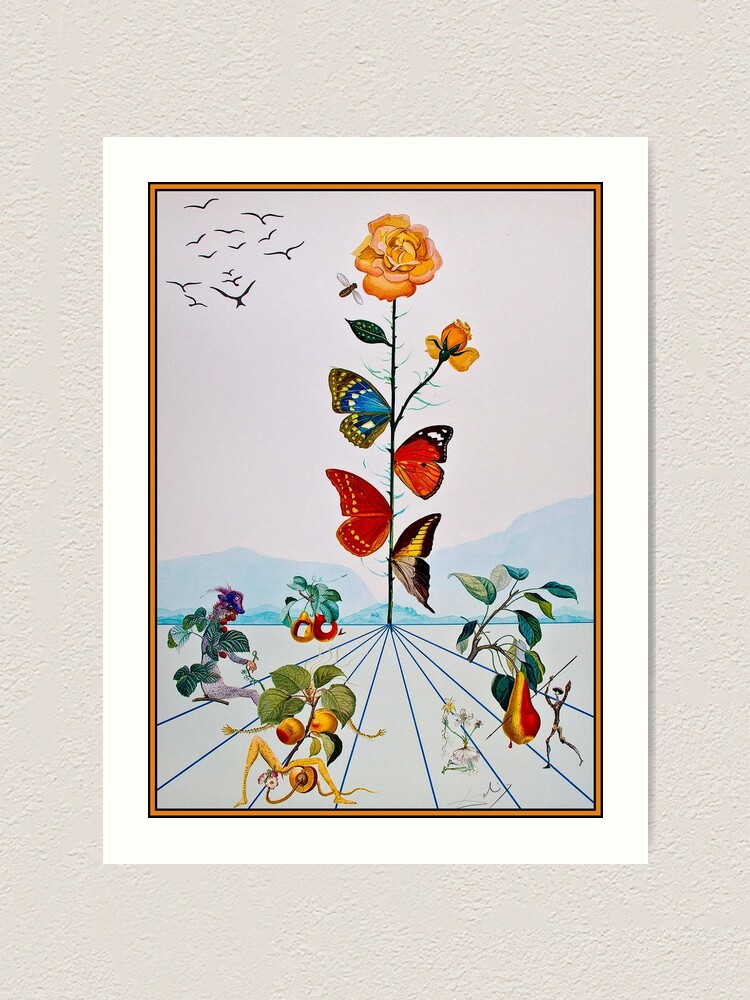 Alternate view of BUTTERFLY ROSE : Vintage Abstract Dali Painting Print Art Print